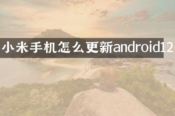 小米手机怎么更新android12