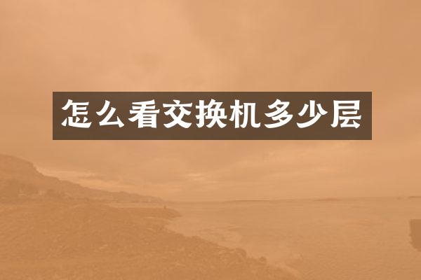 怎么看交换机多少层