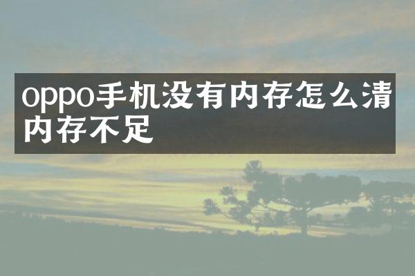 oppo手机没有内存怎么清理内存不足