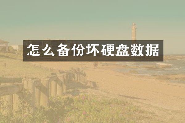 怎么备份坏硬盘数据