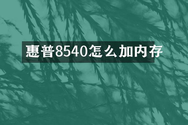 惠普8540怎么加内存