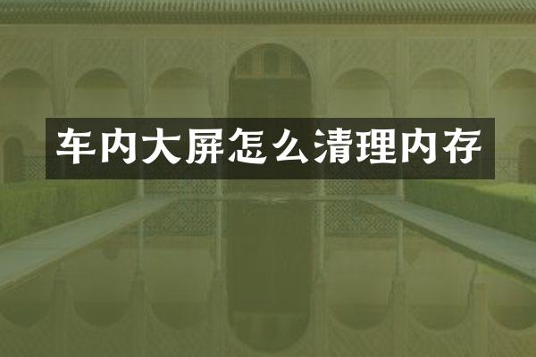 车内大屏怎么清理内存
