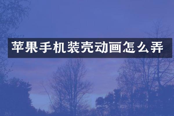 苹果手机装壳动画怎么弄