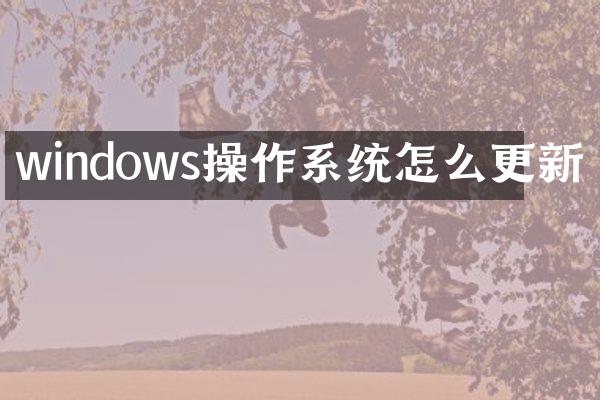 windows操作系统怎么更新