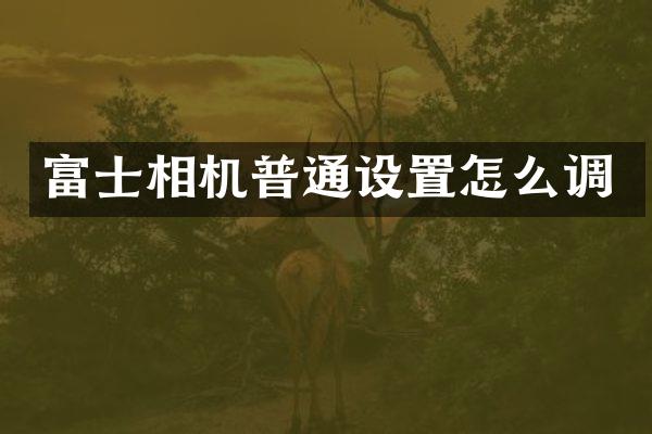 富士相机普通设置怎么调