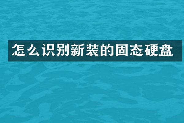怎么识别新装的固态硬盘