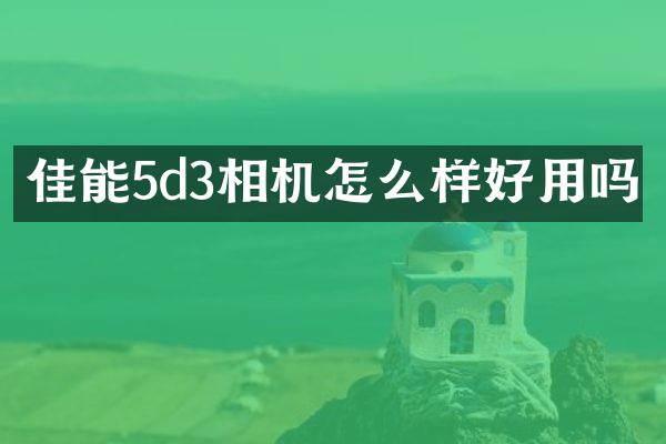 佳能5d3相机怎么样好用吗