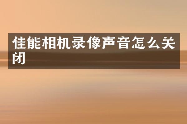 佳能相机录像声音怎么关闭