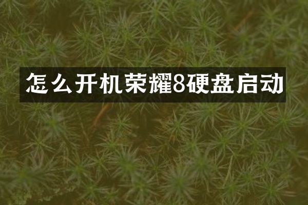 怎么开机荣耀8硬盘启动