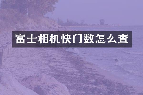 富士相机快门数怎么查