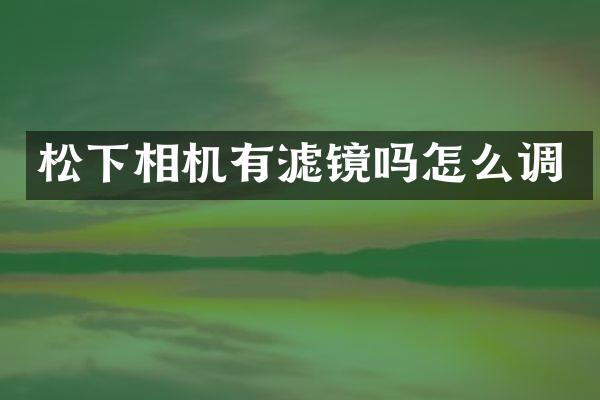 相机有滤镜吗怎么调