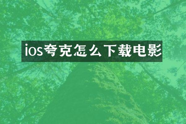 ios夸克怎么下载电影