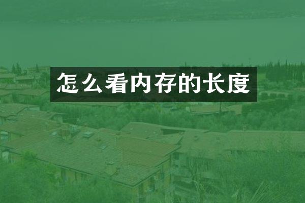 怎么看内存的长度