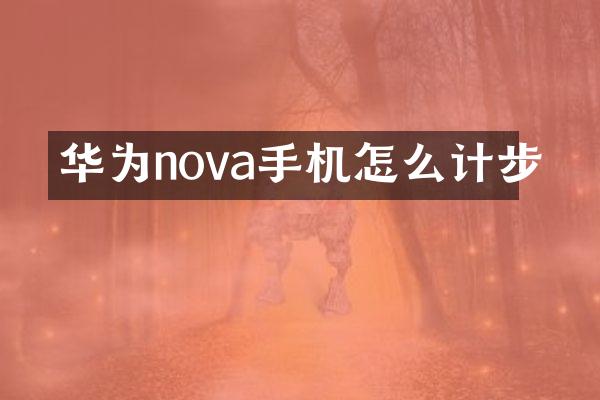 华为nova手机怎么计步