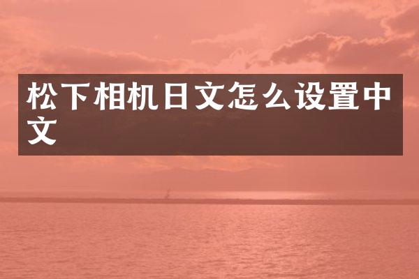 相机日文怎么设置中文