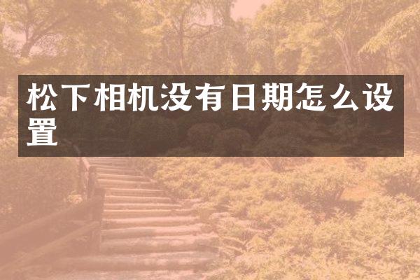 相机没有日期怎么设置