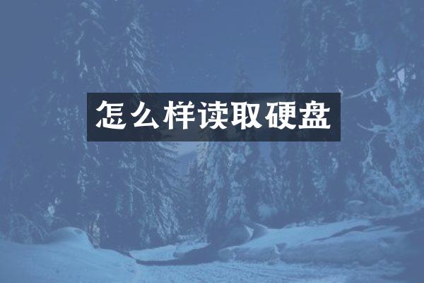 怎么样读取硬盘