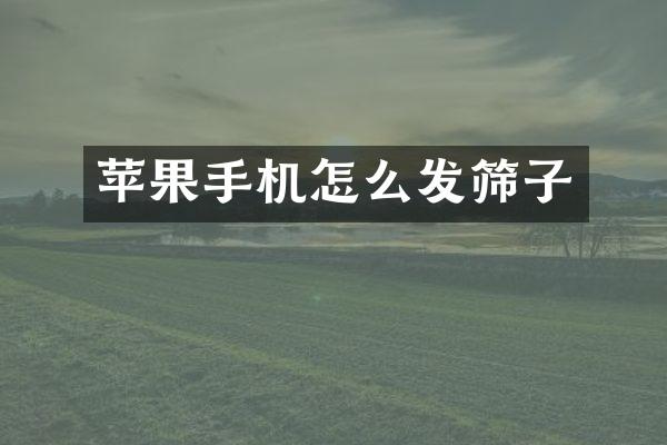 苹果手机怎么发筛子