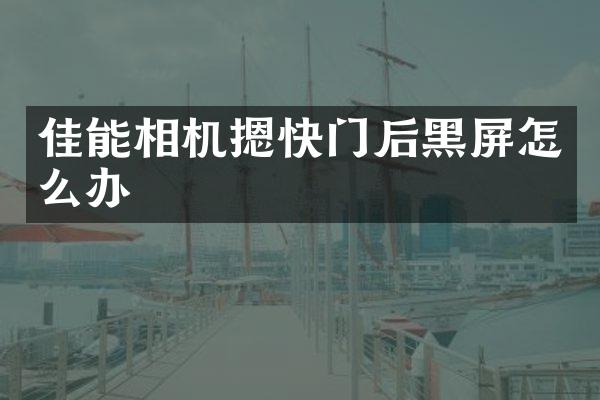 佳能相机摁快门后黑屏怎么办