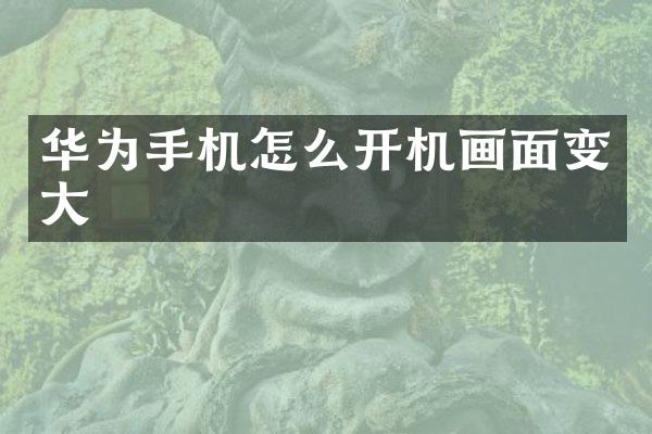 华为手机怎么开机画面变大