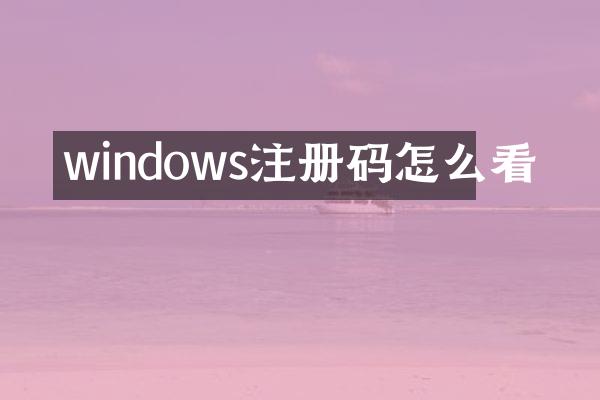 windows注册码怎么看