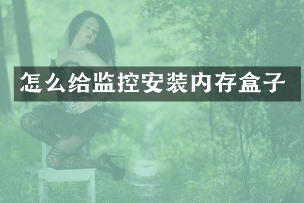 怎么给监控安装内存盒子