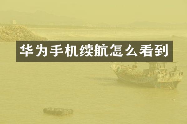 华为手机续航怎么看到