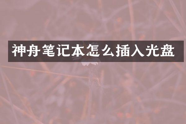 神舟笔记本怎么插入光盘