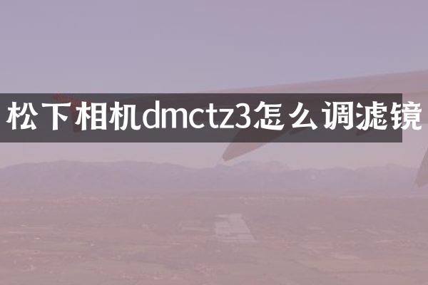 相机dmctz3怎么调滤镜
