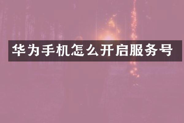 华为手机怎么开启服务号