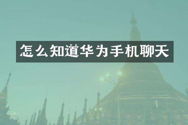 怎么知道华为手机聊天