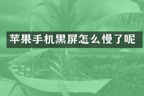 苹果手机黑屏怎么慢了呢