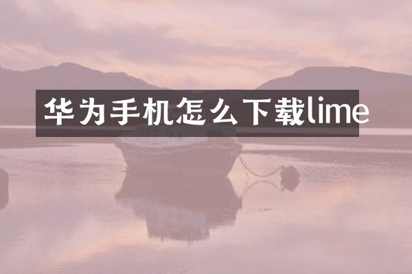 华为手机怎么下载lime