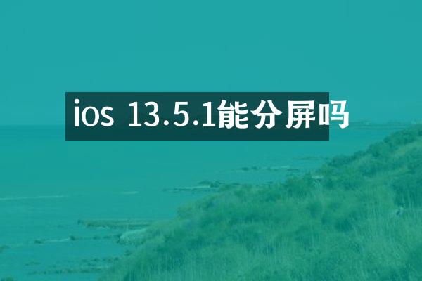 ios 13.5.1能分屏吗