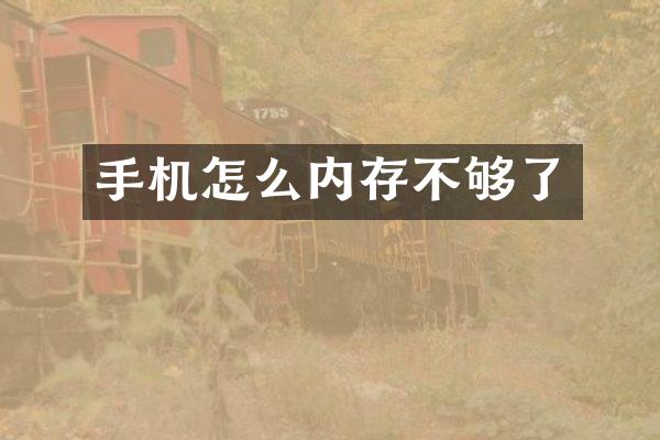 手机怎么内存不够了