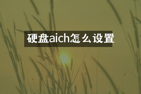 硬盘aich怎么设置
