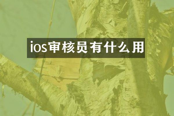 ios审核员有什么用
