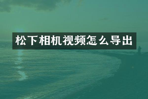 相机视频怎么导出