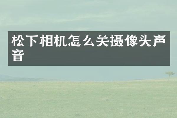 相机怎么关摄像头声音