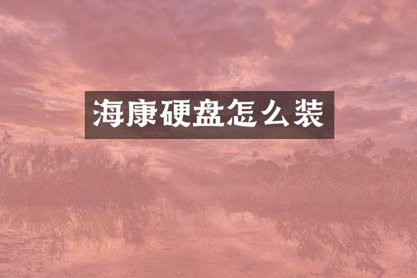 海康硬盘怎么装