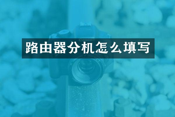 路由器分机怎么填写