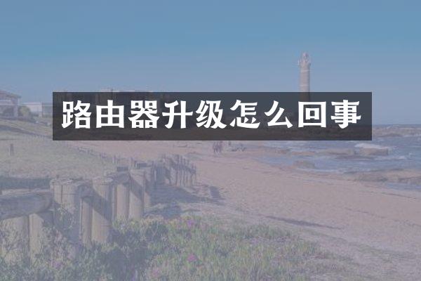 路由器升级怎么回事