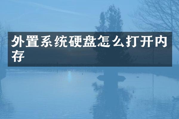 外置系统硬盘怎么打开内存