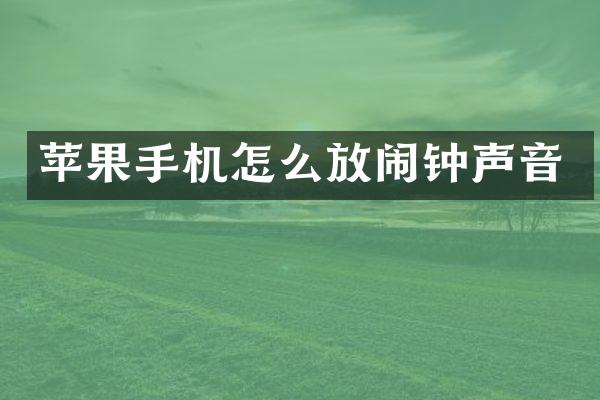 苹果手机怎么放闹钟声音