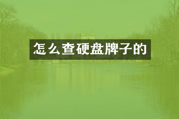 怎么查硬盘牌子的