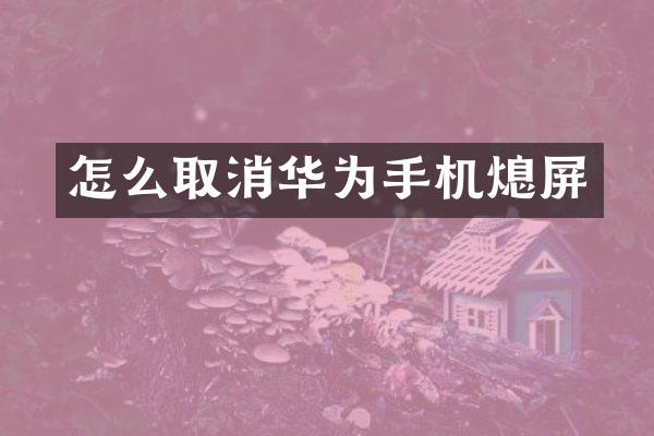 怎么取消华为手机熄屏