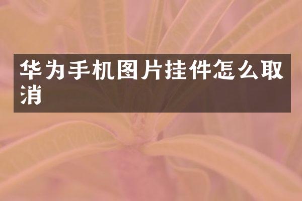 华为手机图片挂件怎么取消
