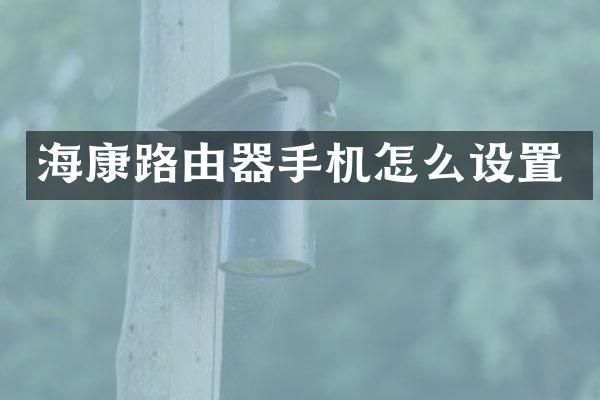 海康路由器手机怎么设置