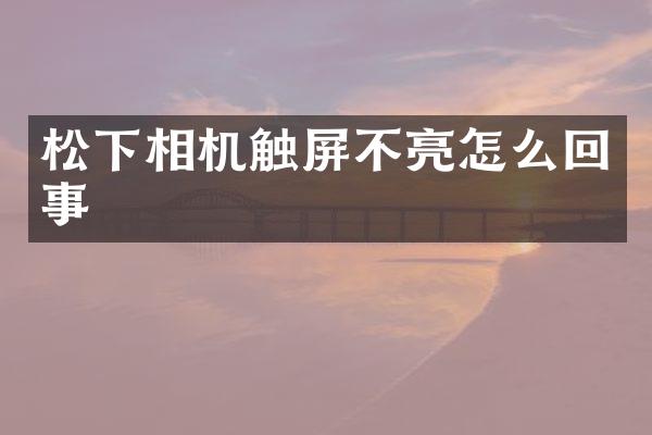 相机触屏不亮怎么回事