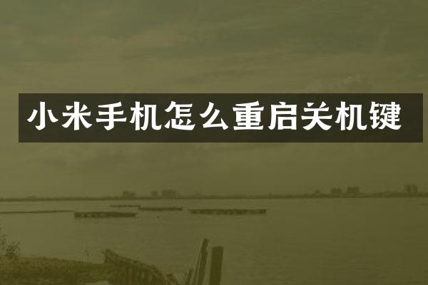 小米手机怎么重启关机键
